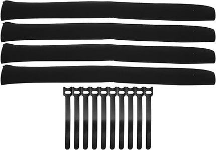 4Pcs Cable Management Sleeve Cord Organizer with Zipper, Neoprene Wire Sleeve Cover for Power Cords and TV Cables, Anti - Bite Protective Wrap with 10 Ties, 19
