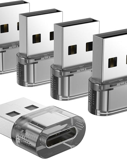 USB-A to USB-C Adapter 5 Pack, USBC Female to A Male Converter Charger, USB to USBC Converter for iPhone 15 Plus Pro Max/Apple Watch Ultra iWatch/AirPods/iPad Air/Car/Galaxy S24 S23 S22 Ultra