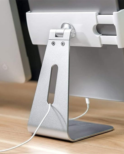 Viozon iPad Pro Stand, Tablet Stands 360° Rotatable Aluminum Alloy Desktop Mount Stand Compatible with 7-13inch iPad Pro iPadAir iPad Mini Surface and Surface Pro (Silver General)