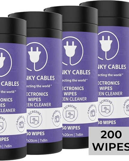 Screen Cleaner Wipes: Electronic Wipes for Screens - Computer Screen Wipes for Lens, Phone, Tv Screen and Monitor Cleaning - Tech Wipes & Microfiber Cloth (Canister, 200 Count)