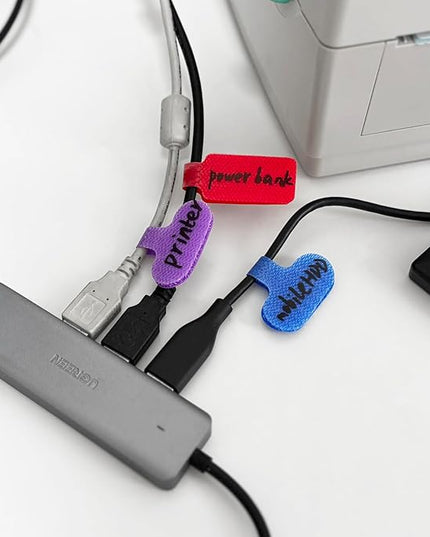 30 Pcs Multi-Color Cable Labels - Write On Cord Labels, Electronic Cable Identification Tags for Computers and Electronics, Assorted Colors