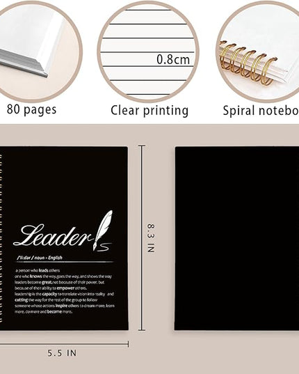 LIANHW Appreciation Gift for Leaders, Leader Gifts Notebook, Work Notebooks for Note Taking, Work Journal for Women Men Coworkers,Office Spiral Notebook, 5.5x8.3 Inch