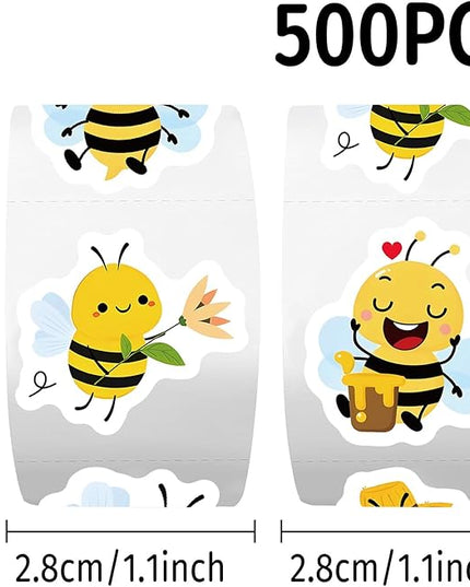 500 Pcs Cute Bee Sticker for Teen - Sticker Graphic - Cartoon Stickers for Water Bottles Laptop Bumblebee Stickers Waterproof Aesthetic Vinyl Decals Stickers for Adults Teens
