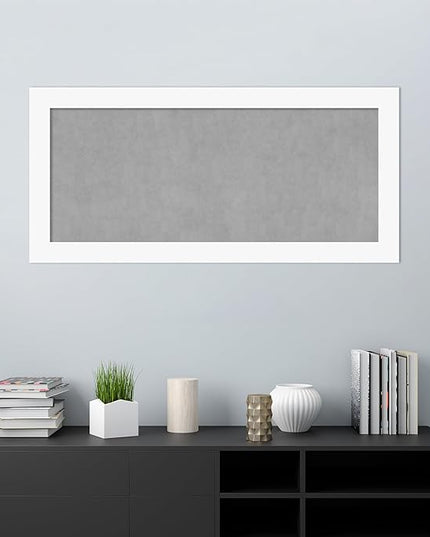 Amanti Art White Framed Magnetic Board 25x53 Oversize Vision Board for use with Magnets, 100% Metal Sheet to Display Items as Office Decor or for Home Organization in mudroom, Kitchen or Kids Room