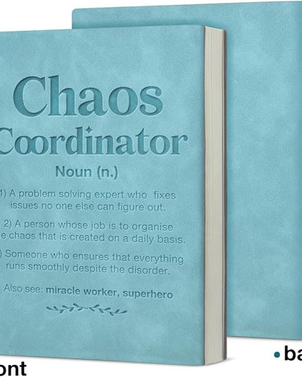 Chaos Coordinator Definition Notebook Employee Appreciation Gifts Leather Writing Journal, Thank You Gifts for Boss Coworkers Manager