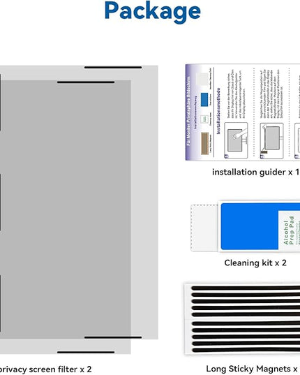 [2-Pack] Magnetic 23.8 Inch Computer Privacy Screen Protector for 16:9 Monitor, Removable 23.8in Private Filter for Anti Glare Block Blue Light, Screen Cover Shield Office Shade for Desktop TV Monitor
