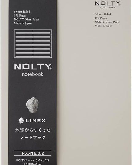 NOLTY NOTE × LIMEX, A5 Ruled Line Notebook, 6.00mm, 176 Sheets, Lime White, NTL1312