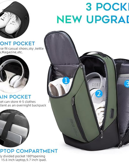 BANGE Business Smart Backpack Waterproof fit 15.6 Inch Laptop Backpack with USB Charging Port,Travel Durable Backpack