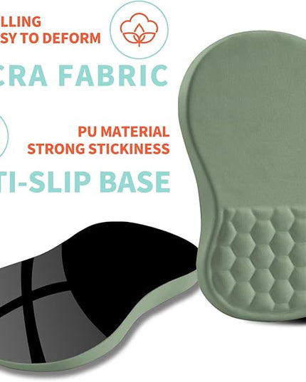 Ergonomic Mouse Pad Wrist Support with Memory Foam Massage Bulge, Carpal Tunnel Pain Relief Mousepad Wrist Rest for Mouse(12x8 inch, Light Green)