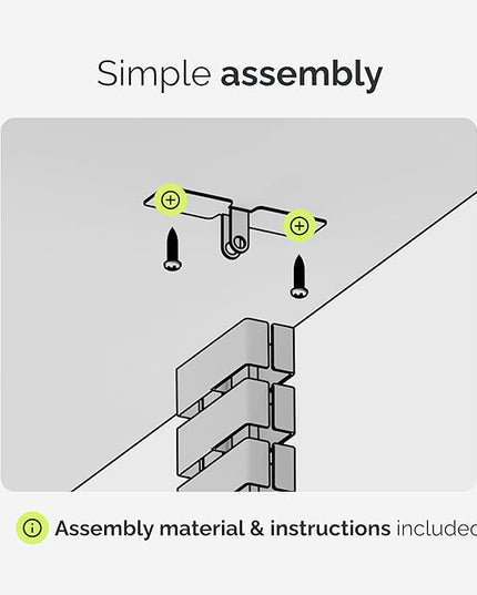 VALU Cable Management Spine – 49 Inch Cable Organizer for Standing & Fixed Desks – Sturdy & Flexible with Magnetic Link – Cord Management System Under Desk with Steel Base & Non-Slip Pads