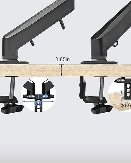 Dual Monitor Arm 32inch, Dual Monitor Mount, Monitor Desk Mount, Dual Monitor Stand Vesa Bracket, Monitor Stands for 17-32inch & 22lbs Monitors VESA Mount Computer Monitor Arm, Double Gas Spring Arm