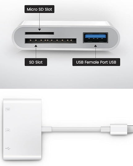 USB C SD Card Reader, Oyuiasle USB C to SD Card for iPhone 15 16/iPad/Mac/Laptop, USB-C/Type C Memory Card Adapter for iMac, iPad Pro Air Mini, MacBook Pro Air,Galaxy,MicroSD/SD