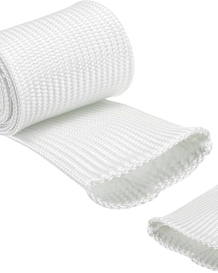 uxcell Insulation Cable Protector,50mm/1.97 Inch-1m/3 Feet High Temp Fiberglass Sleeve White