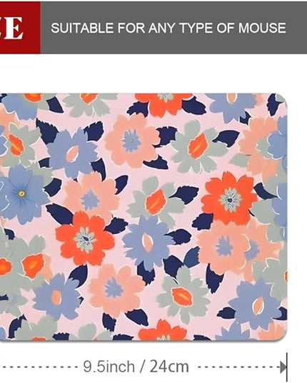 Field of Flowers Pastel Floral Square Mouse pad, Texture, Waterproof, Anti Slip Rubber Base, Computer Mouse pad, Laptop Mouse pad