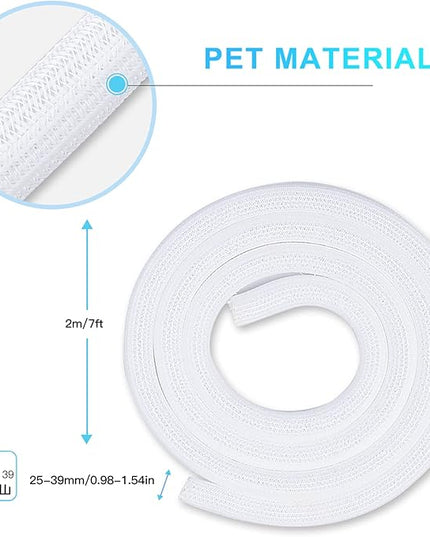 AGPTEK Cable Sleeve Cover, 6.6ft - 1.5 inch Desk Cord Organizer Cable Hider, Home Office Wire Management Computer TV Wire Loom Tubing, Pet Proof Cord Protector, from Cat Dog Chewing, White