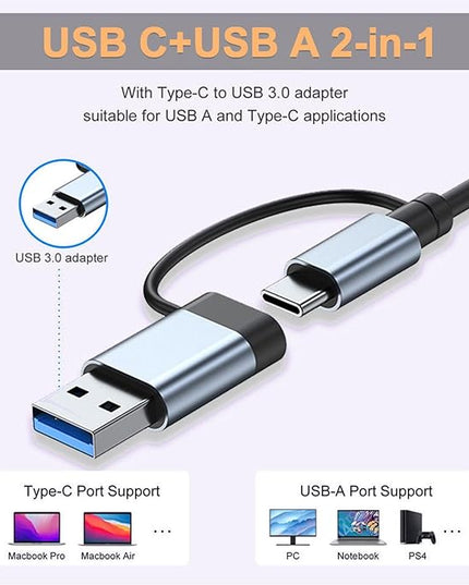 VIENON 5 in 1 Aluminum USB-C Hub with Memory Card Reader and 3 USB 3.0 Ports, for PC, Laptops, MacBook Pro/Air, iMac Pro, Surface and Tablet
