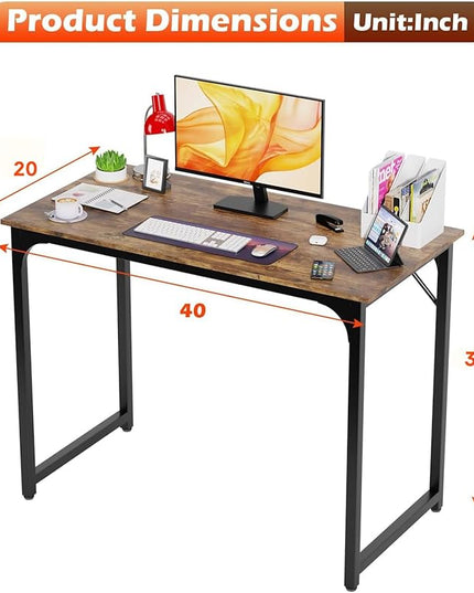PayLessHere 32/39/47 inch Computer Desk Study Writing Table, Adjustable feet, Modern Furniture for Home Office (1, Vintage, 39 inch)