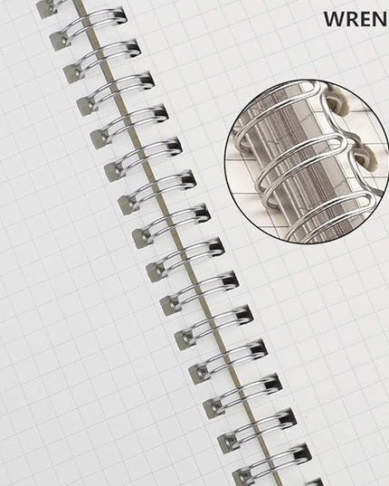 WRENBEN Graph Paper Spiral Notebook 8.5 x 11 Inches 240 Pages, A4 Grid Journal with 120gsm Thick Graphing Paper, Large Math Notebook 1/5 Inch Squares with Water-proof PVC Cover (3 Pack, A4)