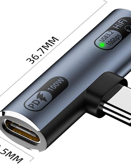 USB C Splitter with 100W Fast Charging, Dual USB C Headphone and Charger Adapter Dongle for iPhone 16/15 Series, iPad, MacBook, Galaxy S24/S23 and More - Grey (No for Power and Video Output)