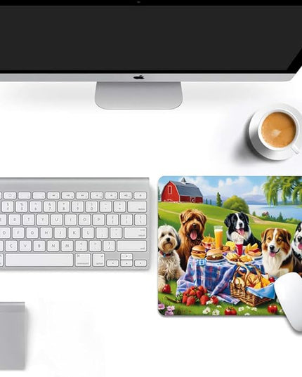 Dog Party Square Mouse pad, Texture, Waterproof, Anti Slip Rubber Base, Computer Mouse pad, Laptop Mouse pad