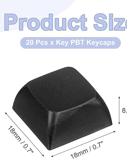 PATIKIL PBT Keycap Set, 20Pcs Colorful Mechanical Numeric Keypads Portable Blank Keycaps for Daily Office Work Gaming Entertainment Creative Design, Black