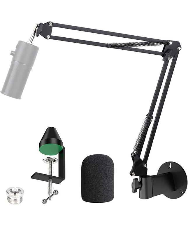YOUSHARES Razer Seiren X Wall Mount Boom Arm - Wall Mount Microphone Holder for Razer Seiren X Mic, Vertical Surface Mount and Freely Swiveling Metal Wall Mount Clip Suitable for Saves the Desk Space