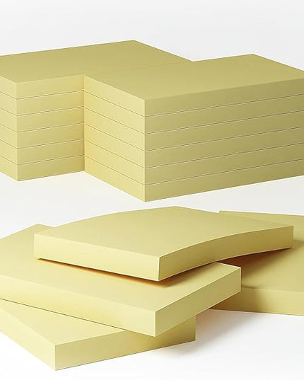 960 Sheets 3 in x 5 in Large Sticky Notes, 76 x 127 mm 6 Pads Assorted Self-Stick Pads for Notebook,Office,School and Home,80 Sheets/Pad (12 Pads Yellow)