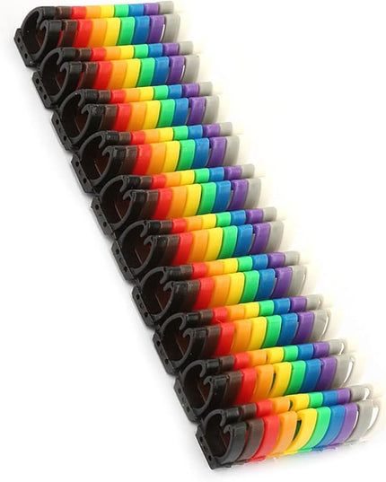 Wire Number Tube Cable Marker, 0.3 x 0.2in Colorful Clip on Wire Marker, Digital Number Wire Numbering Marker, Plastic Cable Numbering Marker Tube for Wires Management, 100Pcs