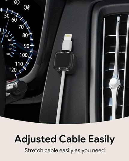 Magnetic Cable Clips, Adjustable Cord Holder Management, Adhesive Wire Keeper Organizer for Home Office Desk Phone PC Car Wall Desktop Nightstand Appliance (9-Pack Black Crystal)