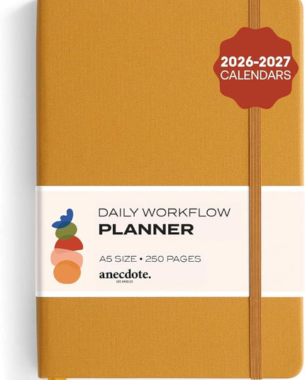 Anecdote 2026-2027 Planner: A Monthly, Weekly & Daily Planner with Calendar | 8.5" x 5.2" | Hardcover To-Do List Organizer, Planning Your Success, Start Anytime, Achieve Productivity Goals (Mustard)