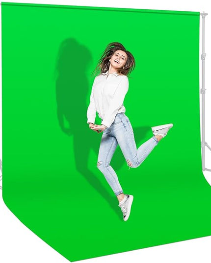 UTEBIT Green Screen Backdrop, 3.3x5 Ft Photography Greenscreen Background for Photo Video Studio, YouTube Video Streaming Zoom, Low Temperature Ironing to Remove Wrinkles