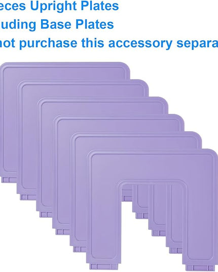 6 Pieces Upright Plates, Accessory Parts of Expandable File Folder Holder, Purple