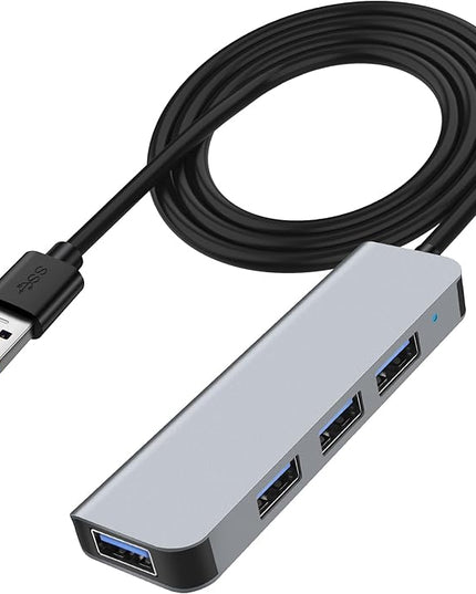 MEIRIYFA USB 3.0 Hub, 4 in 1 USB Hub Splitter Aluminium USB Extender Hub 1* USB3.0 Port (5Gbps)+ 3* USB2.0 Port (480Mbps) for Desktop, Laptop, Flash Drive, PC, Keyboards - 1M