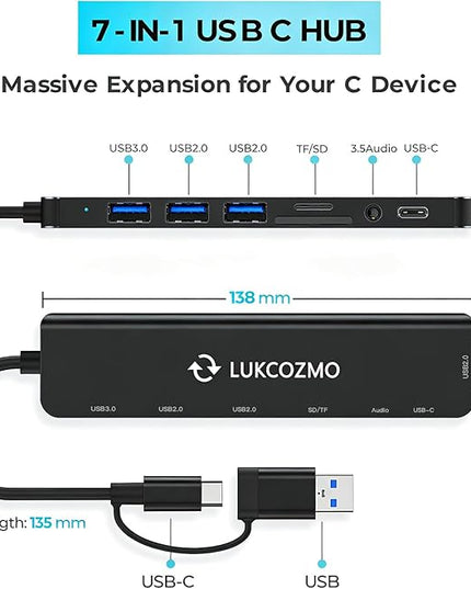 USB C Docking Station with Ethernet, 8 in 1 Docking Station to HDMI Adapter Displayport SD TF Card Reader, USB, 100W PD for USB C Thunderbolt 3 Laptops (Black)