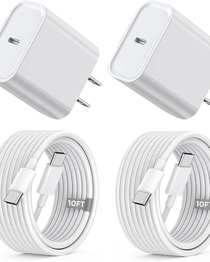 iPhone 15 16 Charger Fast Charging,Extra Long 10FT USB C to USB C Cable 20W USBC Apple Fast Charger Block for iPhone 16/16 Plus/16 Pro/16 Pro Max/16e/15/15 Plus/15 Pro/15 Pro Max/iPad Pro/Air/AirPods