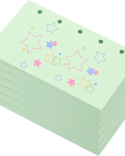 PATIKIL Colored Loose Leaf Paper, 4.1" x 2.5"(A8) 300 Sheets 5 Holes Punched 150GSM Blank Binder Refill Paper Supplies for Office Note Taking Teacher Planner Journal Notebook, Light Green