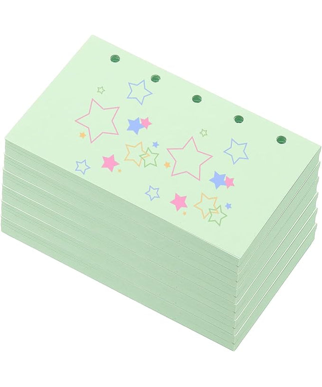 PATIKIL Colored Loose Leaf Paper, 4.1" x 2.5"(A8) 300 Sheets 5 Holes Punched 150GSM Blank Binder Refill Paper Supplies for Office Note Taking Teacher Planner Journal Notebook, Light Green