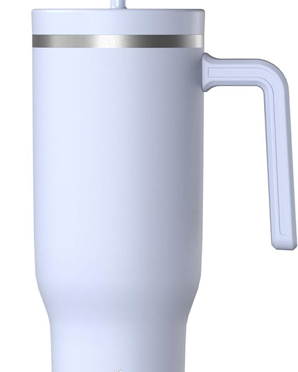 Hydrapeak Voyager 40 Oz Stainless Steel Tumbler with Handle, Insulated Water Bottle With Straw & Lid, Cupholder Friendly Reusable Travel Mug (Iceberg)