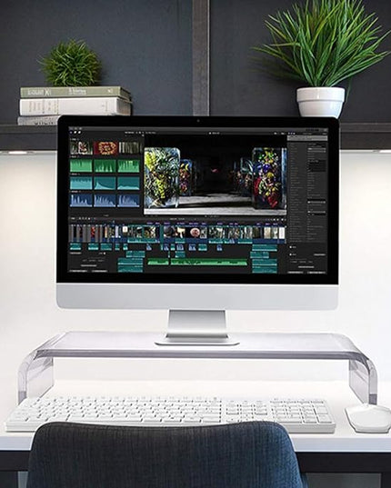 Thickened Acrylic Monitor Riser Small Laptop Riser Stand Computer Heightening Rack for Home Office Desk Use