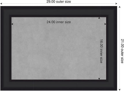 Amanti Art Black Framed Magnetic Board 21x29 Medium Vision Board for use with Magnets, 100% Metal Sheet to Display Items as Office Decor or for Home Organization in mudroom, Kitchen or Kids Room
