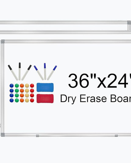 H-Qprobd 3' x 2' Whiteboard Dry Erase White Board for Wall 36x24 (3pcs) Magnetic Boards for Office Classroom & Home, Small Wall Whiteboard Including 6 Markers, 20 Magnets, 2 Erasers