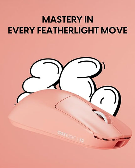 Pulsar Gaming Gears X2 Crazylight Wireless Gaming Mouse, Ultra Lightweight 1.23 oz (35g), Optical Switch, 32000 DPI, 750 IPS, XS-1 Sensor, 8k Compatible (Sunset Haze)