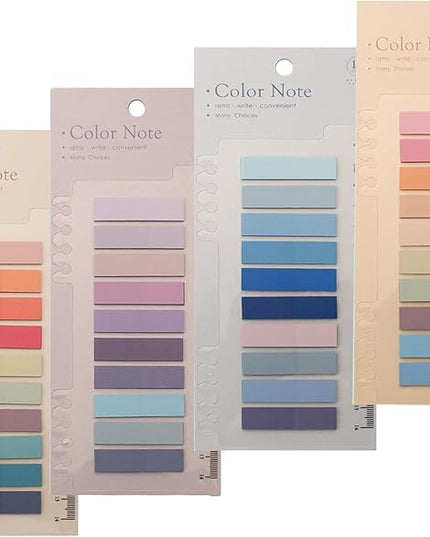 Potanro 800 Pcs Sticky Index Tabs, 4 Sheets Strip Index Tabs, Writable Page Sticky Notes with Ruler for Page Marking Classify File