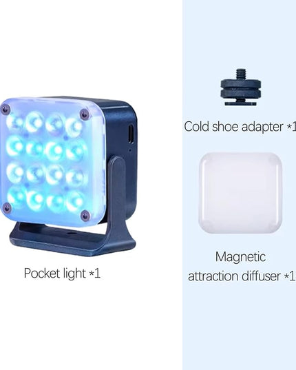 Nanlite Pico Portable LED Fill Light – Full Color RGB, Snap-On Attachment for Phone/Camera Photography, Live Streaming, Video Content Creation (Midnight Blue)