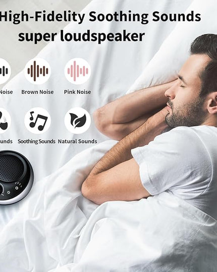 Sound Machine Loud White Noise Machine Nonstop Brown Noise Sleep Machine 30 Soothing Sounds for Baby Kids Adults Pink Noise Sounds Machine 36-Level Vol 4 Timer Memory Function for Home Travel Office