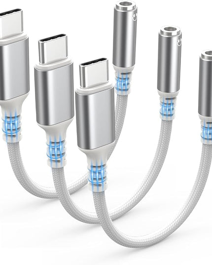Highwings USB Type C to 3.5mm Female Headphone Jack Adapter, (3-Pack) USB C to Aux Audio Dongle Adapter Compatible with iPhone 16 Pro Max/15 Pro/15, Samsung Galaxy S24/S23/S22 Ultra, iPad Pro
