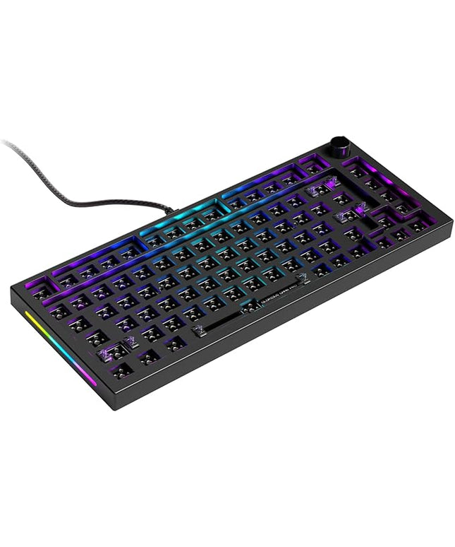 Glorious Gaming GMMK PRO 75% Barebones Black (Frame Only) - Modular Mechanical Gaming Keyboard, TKL Size (75%), 3.3lb Frame, RGB, Fully Customisable, 5-Pin Switch Support