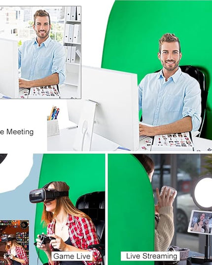 Portable Green Screen Chair, 59 in Greenscreen Backdrop with Stand Double Sided Foldable Green Background, Chroma Key, for Video Chats and Meetings, Photography, Photo Zoom, Streaming Games