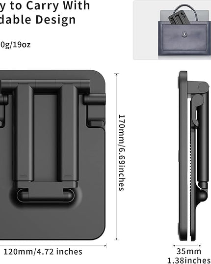 TriPro Tablet Stand -Portable Monitor Stand,4.72" Wide, Adjustable & Foldable, Super Sturdy,Tablet Holder for Desk Compatible with iPad/Tablets/Portable Monitor 7"-15.6"