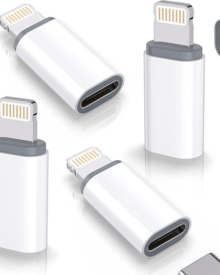 USB C Type C to Lightning Adapter MFi Certified 4 Pack 27W Fast Charging Support Data Sync,Lightning to USB Type C Cable Adapter for iPhone/iPad/for Airpods,with Anti-Lost Loop,Not for Audio/OTG